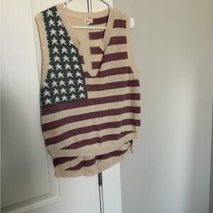 American Flag Knit Sweater Vest